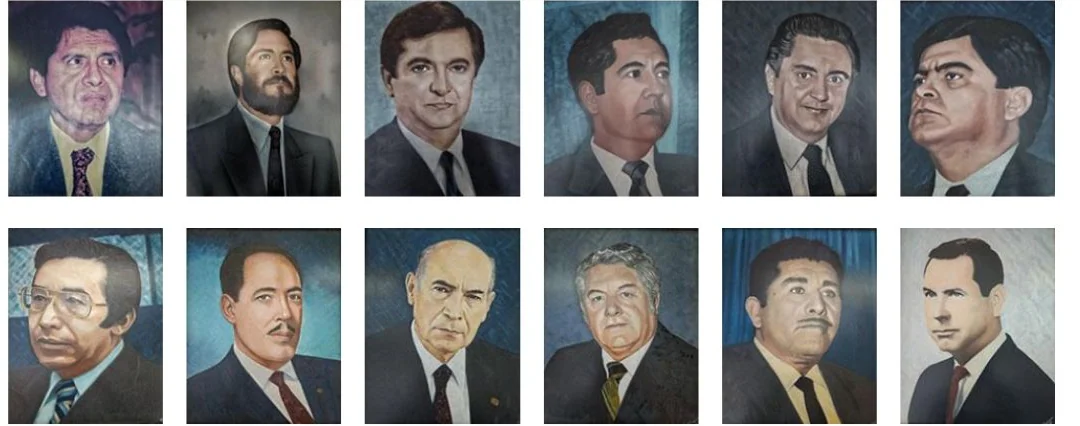 Galería actual de retratos históricos de exsecretarios ejecutivos de COFAA-IPN con recortes de tamaño uniforme