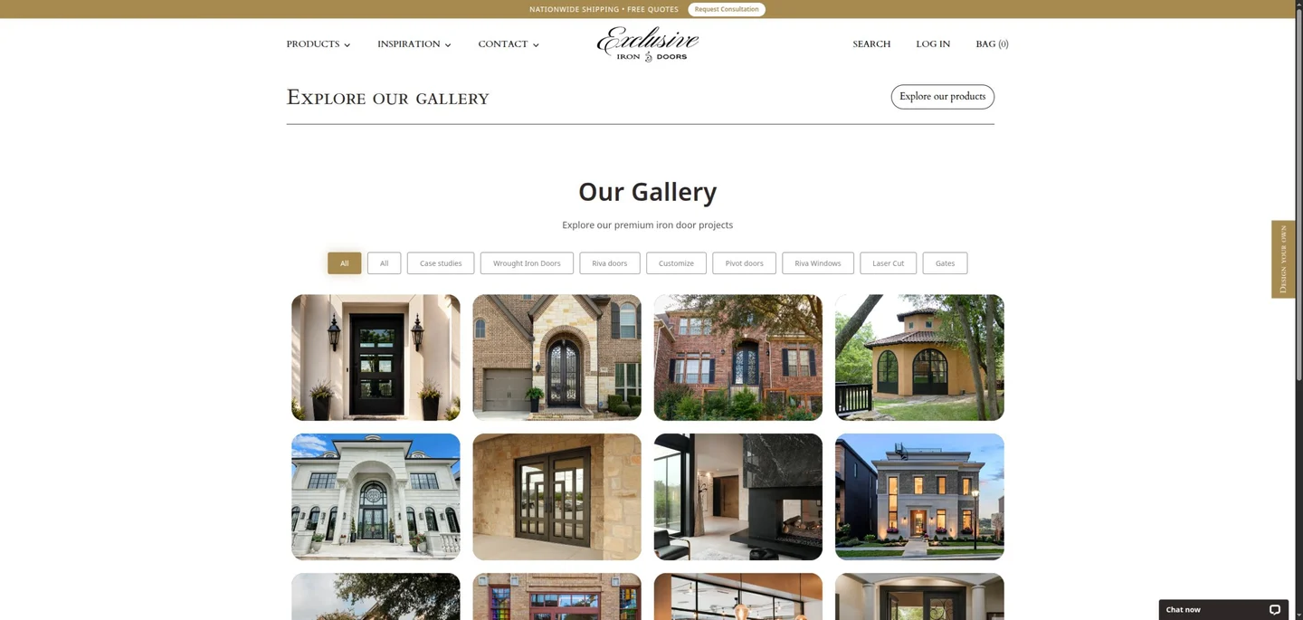 Galería actual de Exclusive Iron Doors con fotografías de proyectos y categorías