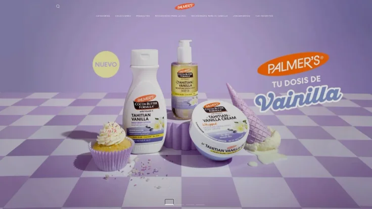 Current Palmer’s México homepage with campaign banner and navigation